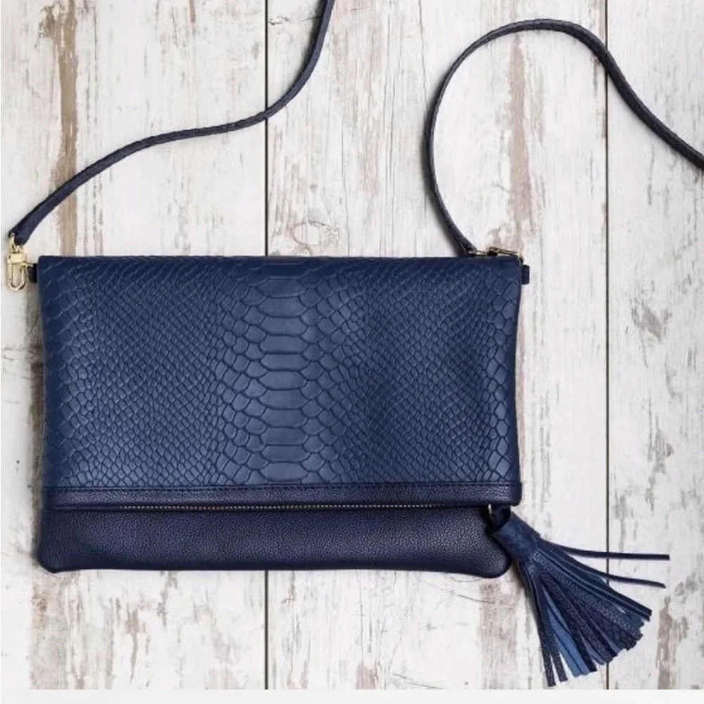 Curateur Box Elegant Navy Blue Clutch Crossbody bag laptop case Classic career